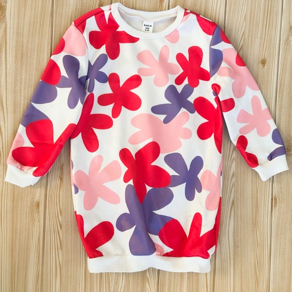 SHEIN Sweater Dress 2-3 Years Abstract Floral - Picture 1 of 5